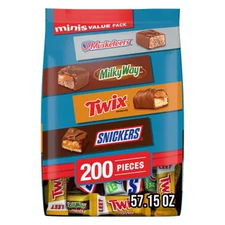 Mars Minis Chocolate Candy, Variety Pack, 200-count