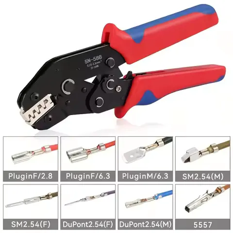 Terminals Crimp Pliers Interchangeable Dies Wire Crimper Crimping Tools Ratcheting SN-48B PH2.0 XH2.5 JST2.5 VH3.96