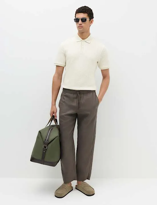 Cotton Rich Textured Knitted Polo Shirt