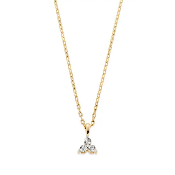 Diamantsmykke 375 Gult Gull 0,02 ct