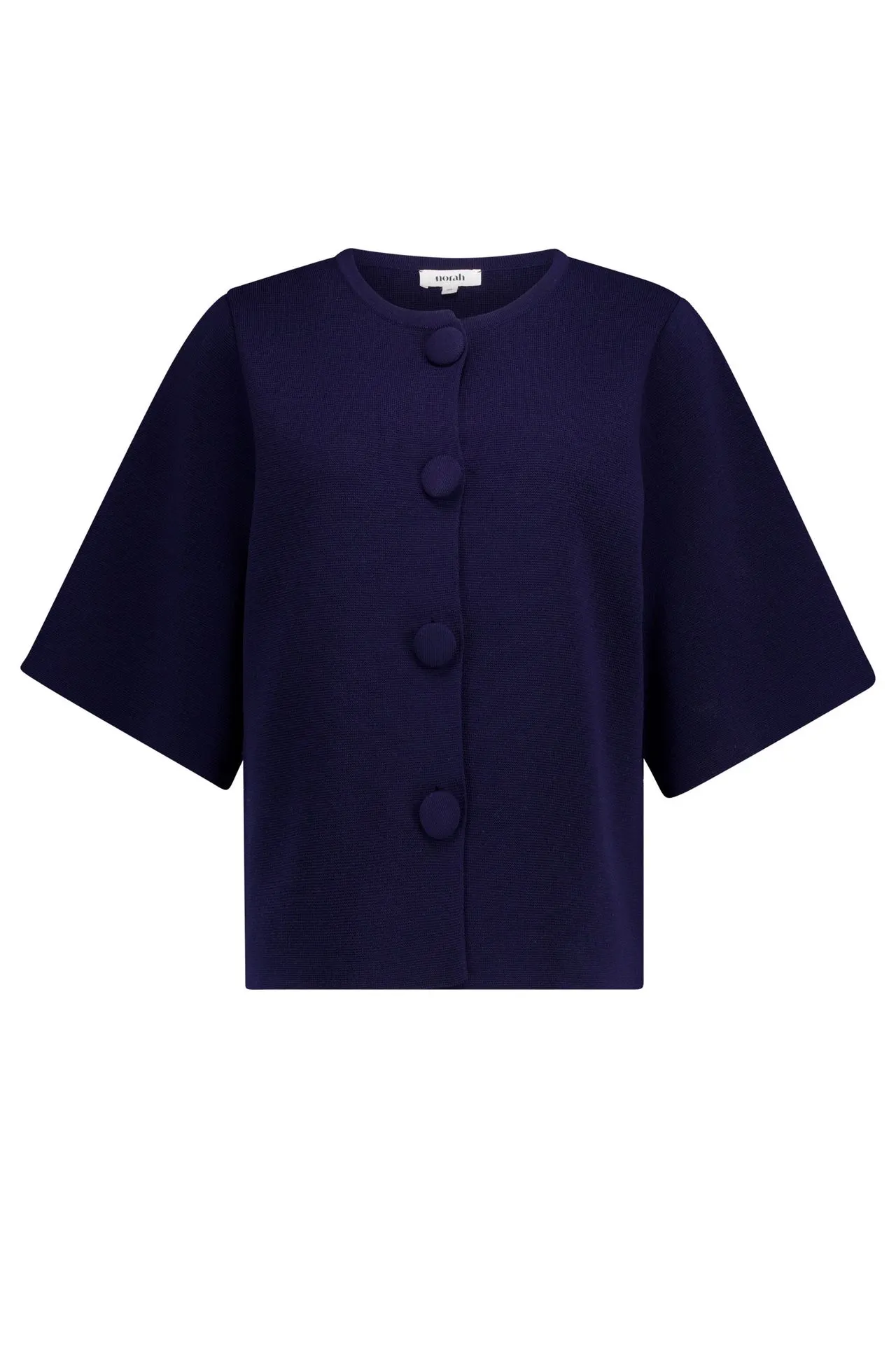 Donkerblauw fijngebreid vest