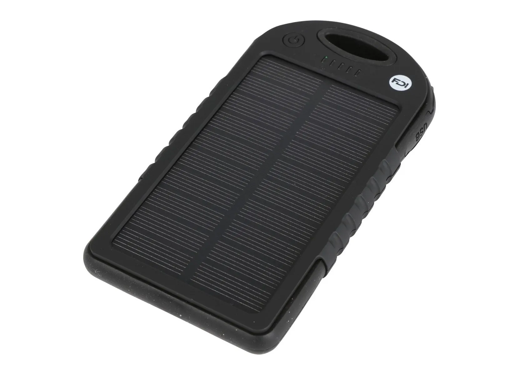 Solar-Powerbank mit Taschenlampe 4000mAh Schwarz