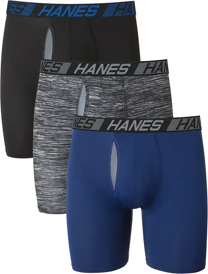 Men's Underwear Boxer Briefs Pack, 3-Pack, Total Support Pouch, Long or Short-Leg Boxer Briefs