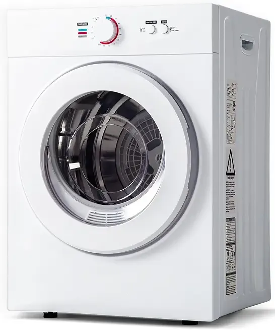 Feelfunn 1.8 Cu. Ft. Portable Clothes Dryer, 1020W Front Load | Stainless Steel Tub and Four Drying Functions Provide Compact Laundry Care for Apartments, Dorms, and Small Spaces