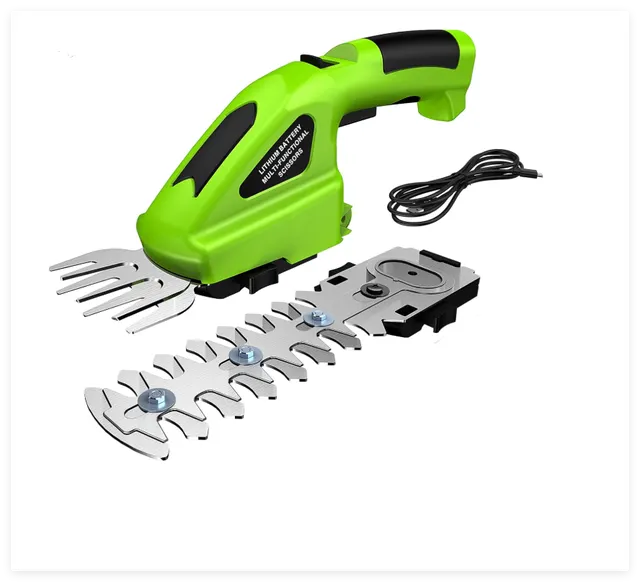 Tagliasiepi e forbici per erba a batteria da 7,2 V, mini tagliasiepi/tagliaerba da 2000 mAh con 2 lame, 1100 giri/min, per tagliare siepi e prati