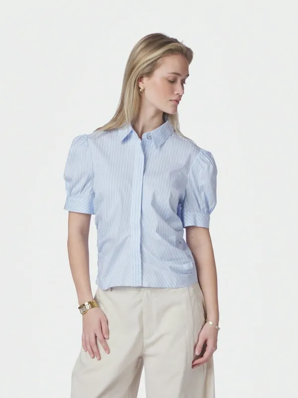 Frannie Soft Stripe Shirt Light Blue