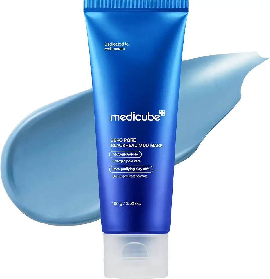 Medicube Zero Pore Blackhead Mud Facial Mask - Skin Cooling & Pore Tightening - 3 Minute Quick Dry Formula with AHA, BHA, PHA, and Pore-Purifying Clay - Korean Mud Mask 3.52 oz
