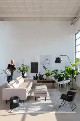 Loods 5 Design 2-zitsbank Slimm Stof Outside 2 Zits - 150 cm | Solution Lightbrown 115 | Poten: Zwart