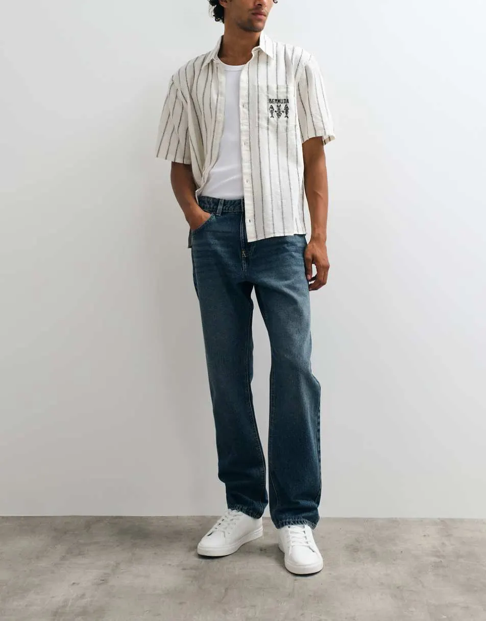New Look straight fit jeans in vintage blue