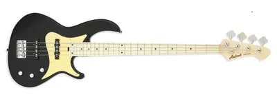 ARIA PRO II RSB-618 - BLACK WITH GOLD PICKGUARD - 4 STRING BASS