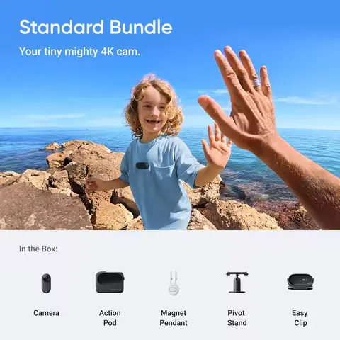 Insta360 GO 3S Tiny Action Camera 4K 30FPS FlowState Stabilization 10M Waterproof Digital Camera for Vlogging WiFi Bluetooth With Action Pod Touch Screen