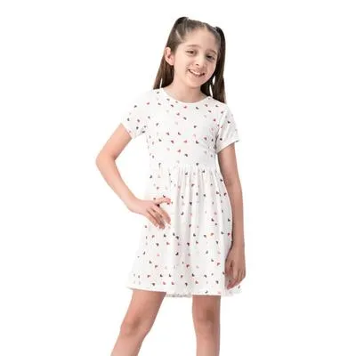 Vestido Fantastic Niña Manga Corta Estampado De Corazones