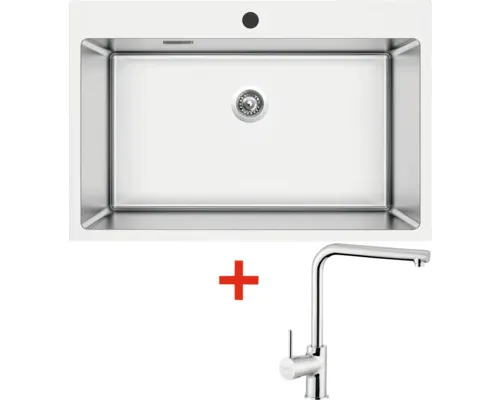 Nerezový dřez s baterií BLOCKER 760 505 x 760 mm + baterie ELKA N107