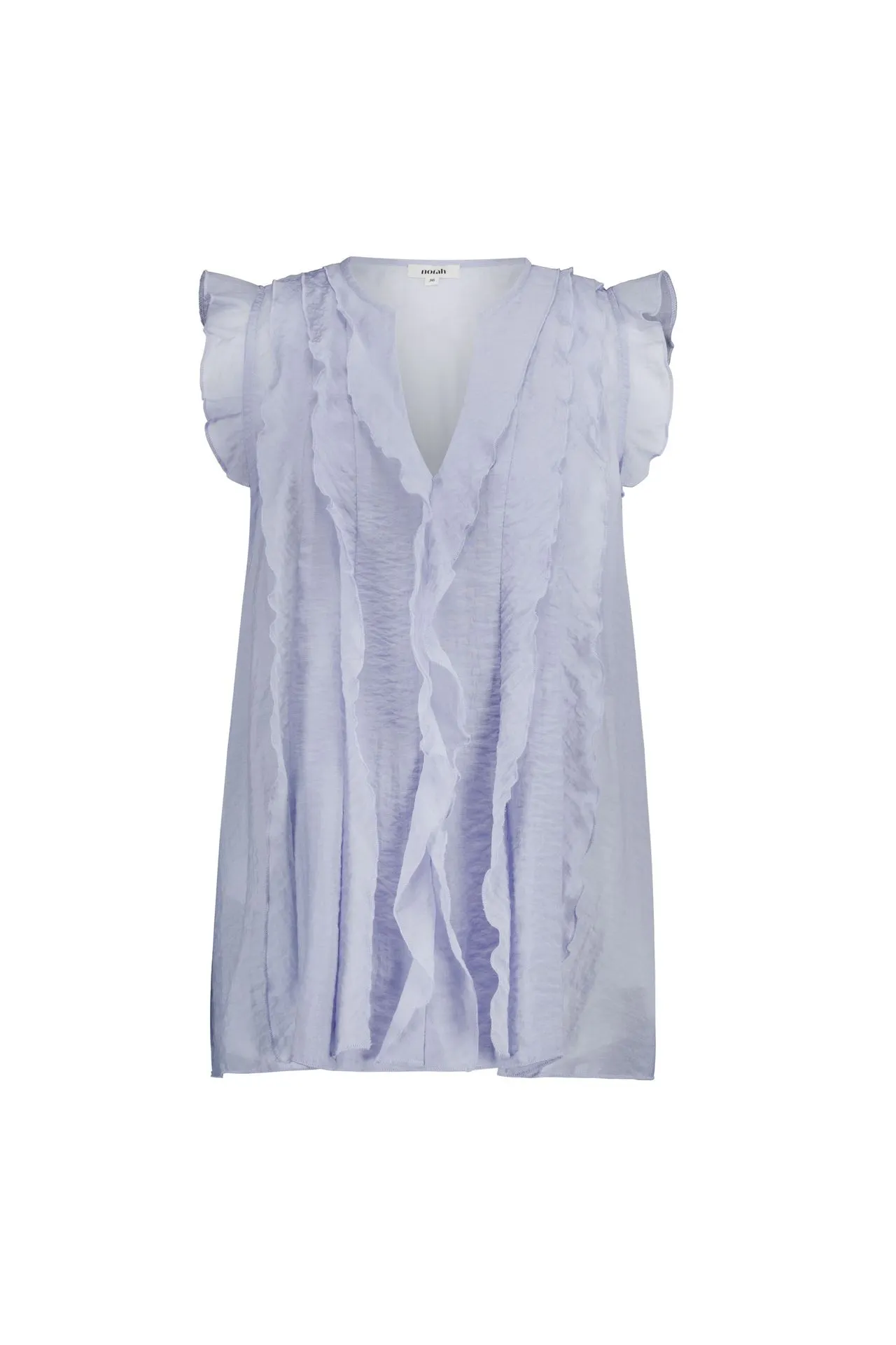 Lichtblauwe ruffle top