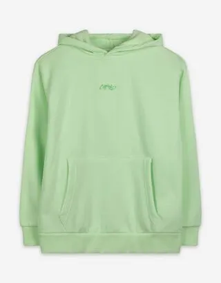 Felpa con cappuccio - Oversized Fit - verde chiaro