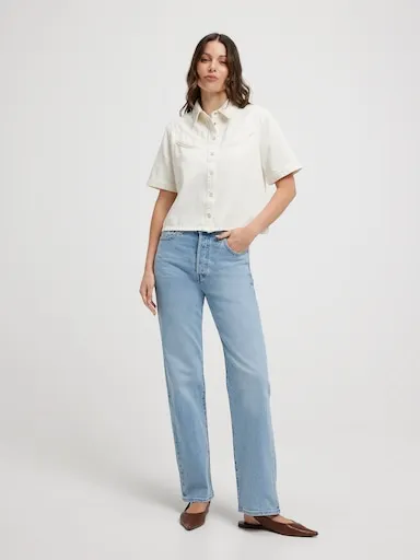 Levi's Ribcage Full Length In Blasted Stone Clean