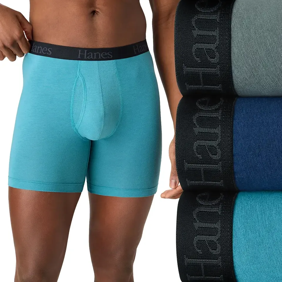 Men's Total Support Pouch Men's Boxer Brief Underwear, Anti-chafing, Moisture-wicking Odor Control, 3-pack