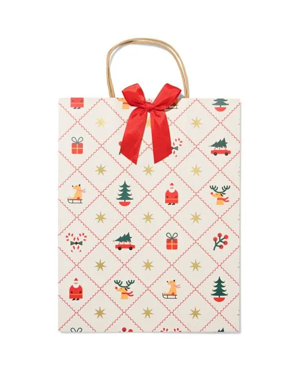 cadeautas L 39x24cm kerst