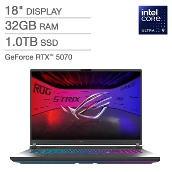 ASUS ROG Strix G18 18" Gaming Laptop - Intel Core Ultra 9 275HX - 2.5K Nebula Display - GeForce RTX 5070 - 32GB RAM - 1TB SSD - Windows 11