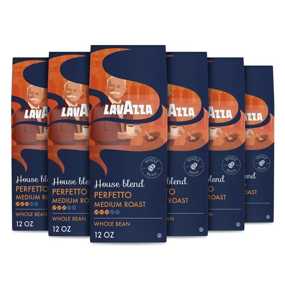 Lavazza House Blend Perfetto, Medium Roast, 100% Arabica, 12 oz Bag (Pack of 6), Whole Bean Coffee $60.79