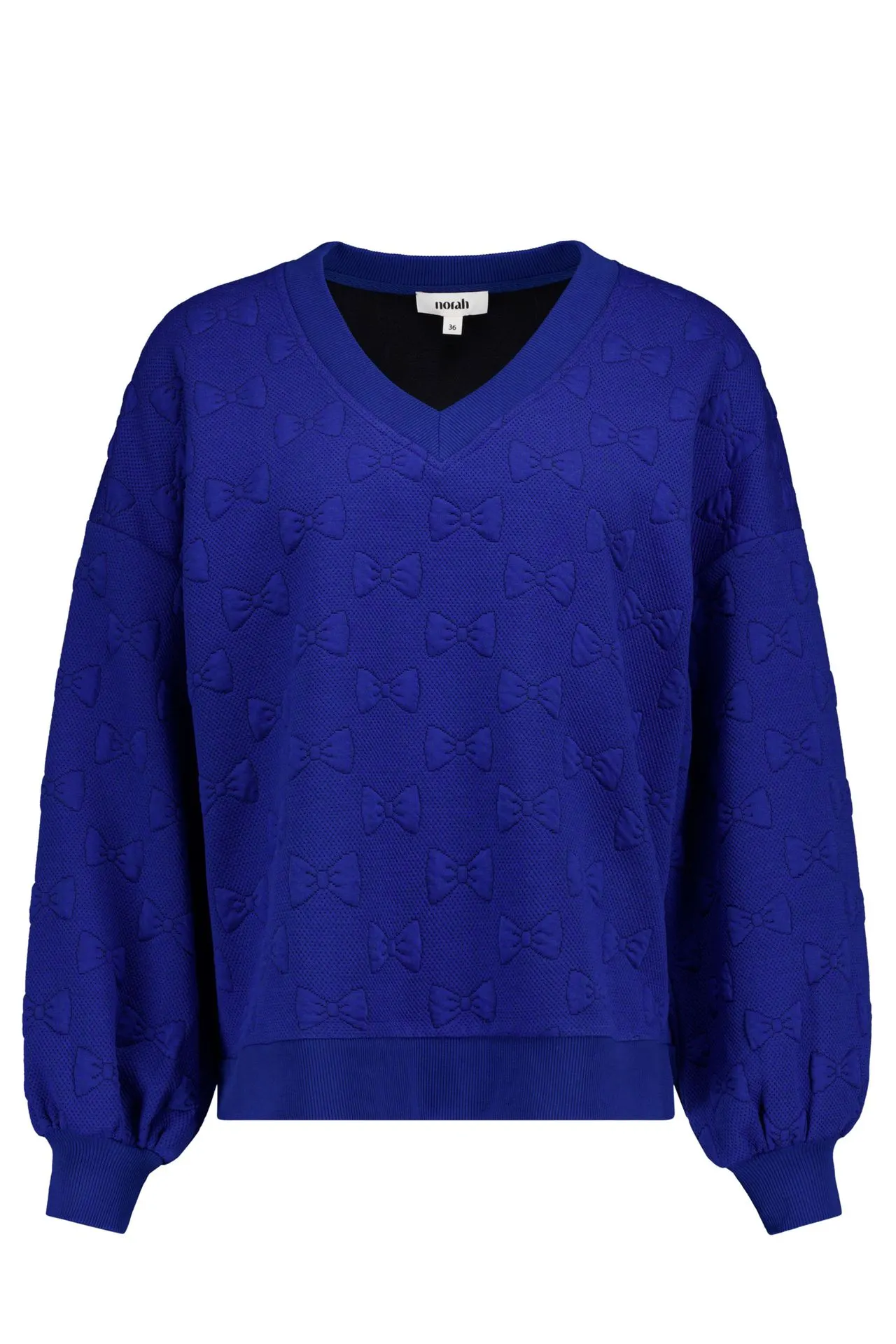 Kobaltblauwe sweater met strikjes