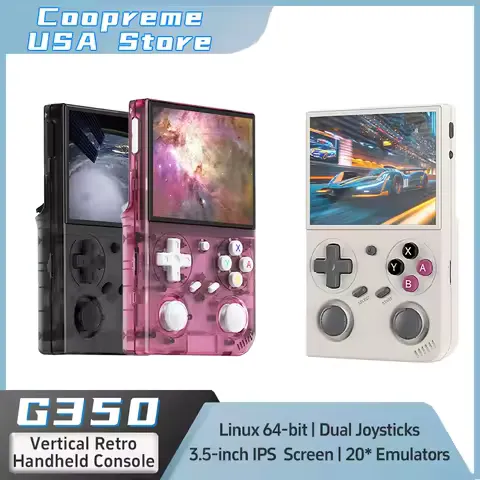 G350 Retro Handheld Game Console Linux 64-bit System 3.5" IPS Screen RK3326 3200 mAh Portable Console Retro Video Game Console