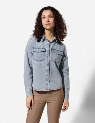Camicia blusata - denim blu medio - blu