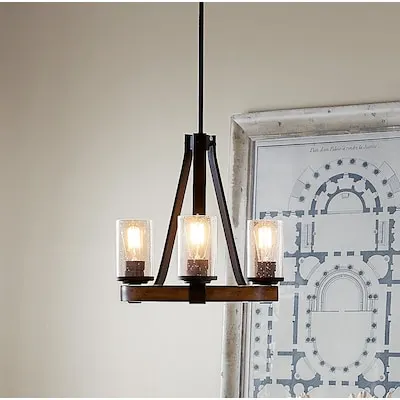 Birk 1 -Light Matte Black Farmhouse Clear glass Cylinder Small Hanging Pendant Light