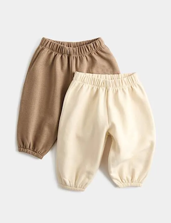 2er-Pack Jogginghosen mit hohem Baumwollanteil (0–5 J.)
