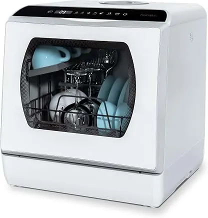 Hermitlux Countertop Portable Dishwasher, Built-in 5-Liter W…