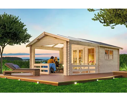 Dřevěný zahradní domek SKAN HOLZ Holmestrand přírodní 380 x 610 cm