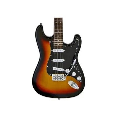 ARIA STG-003SPL ST-SYLE ELECTRIC GUITAR - 3 TONE SUNBURST W/BLACK PICKGUARD AND WHITE PICKUPS