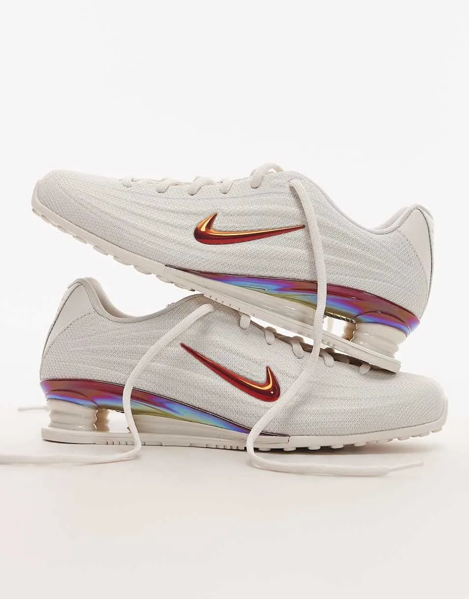 Nike Shox Z trainers in off white and metallic