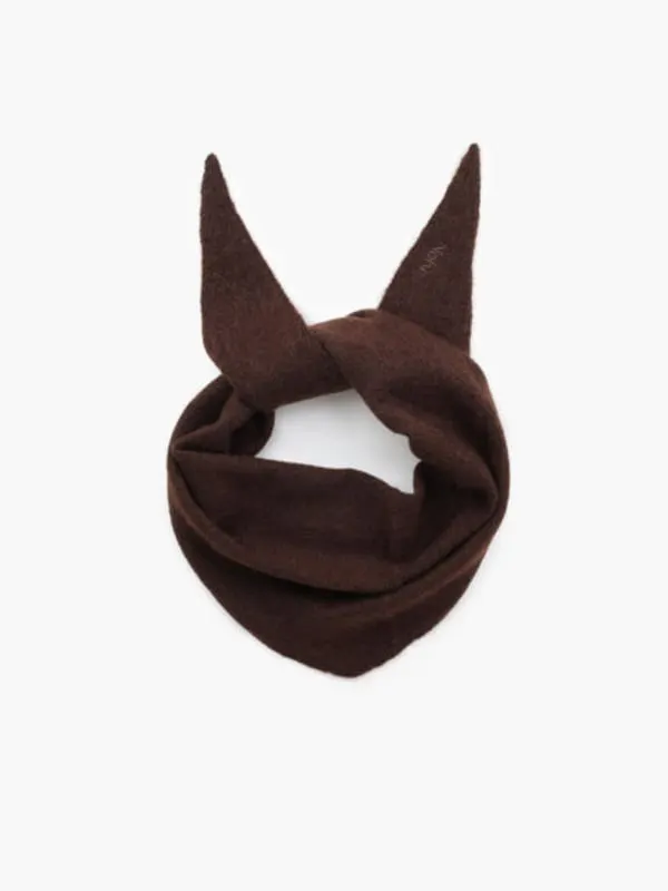 Gabriella Wool Mohair Triangle Mørk Brun