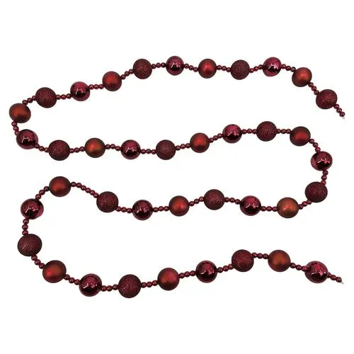 Enchanted Forest® 6'7" Dark Red Shatterproof Ornament Christmas Garland