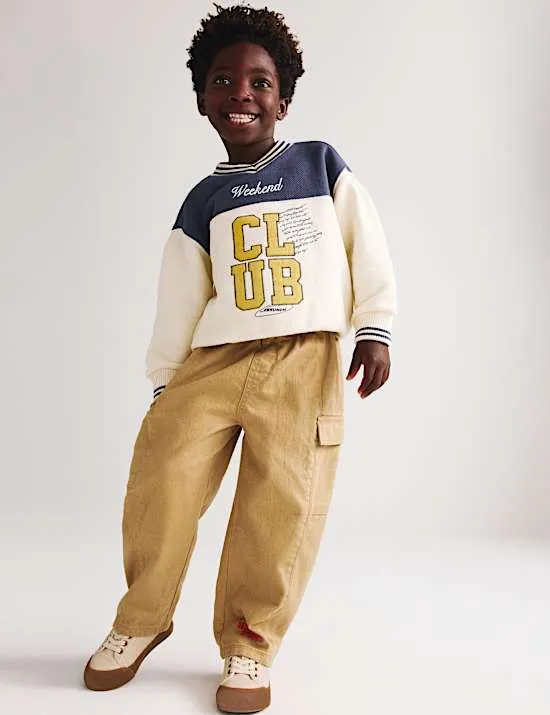 Pull-On-Cargohose aus Baumwollmischgewebe (2–8 Jahre)