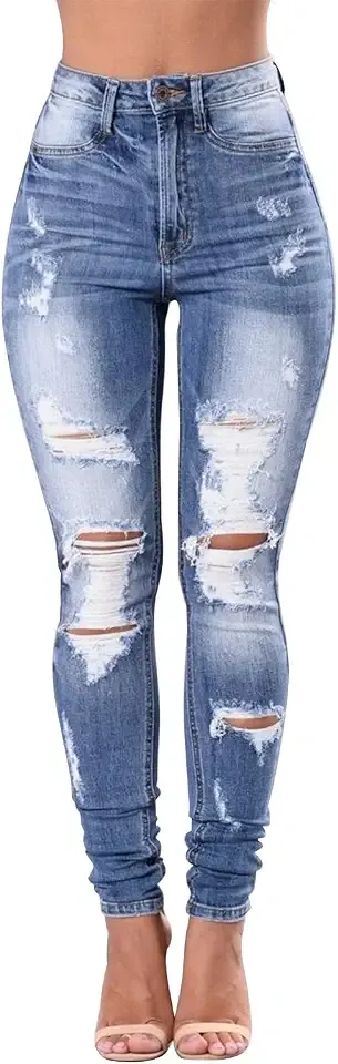 Womens Classic High Waisted Skinny Stretch Butt Lifting Jeans Slim Fit Denim Pants
