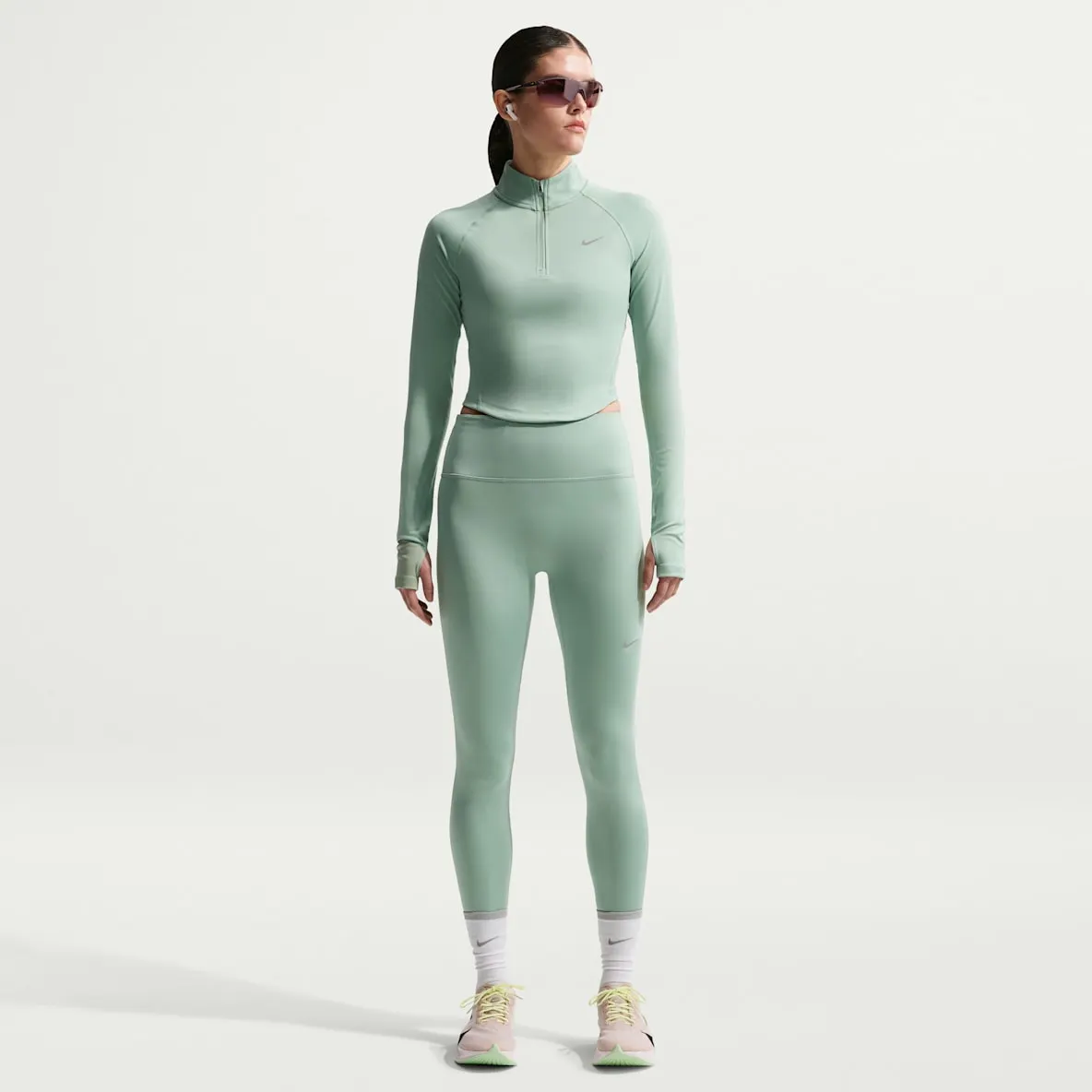 Løpeleggings i 7/8 lengde med høyt liv til dame