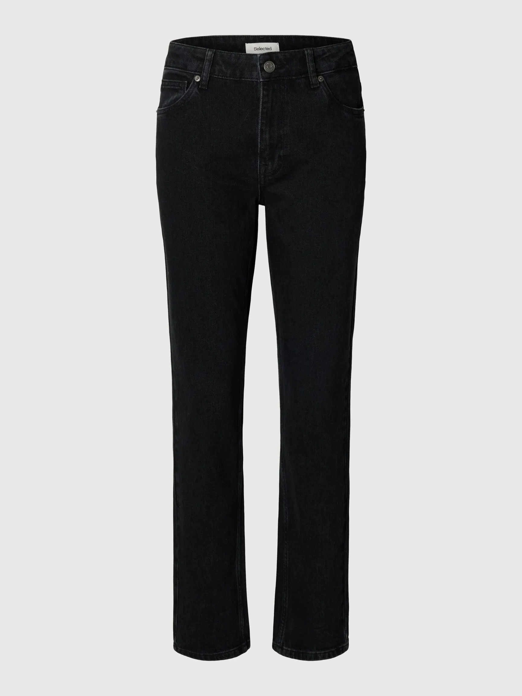 MID WAIST SLIM JEANS MED TAPERED FIT