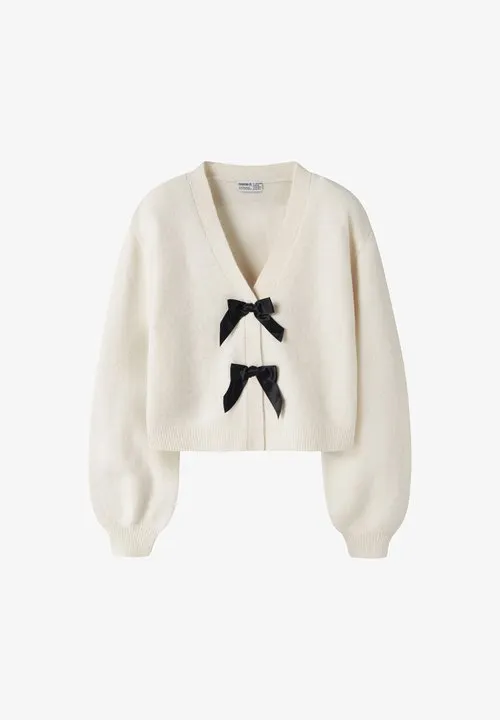 NKFRINA LS KNIT CARD NOOS - Cardigan - white
