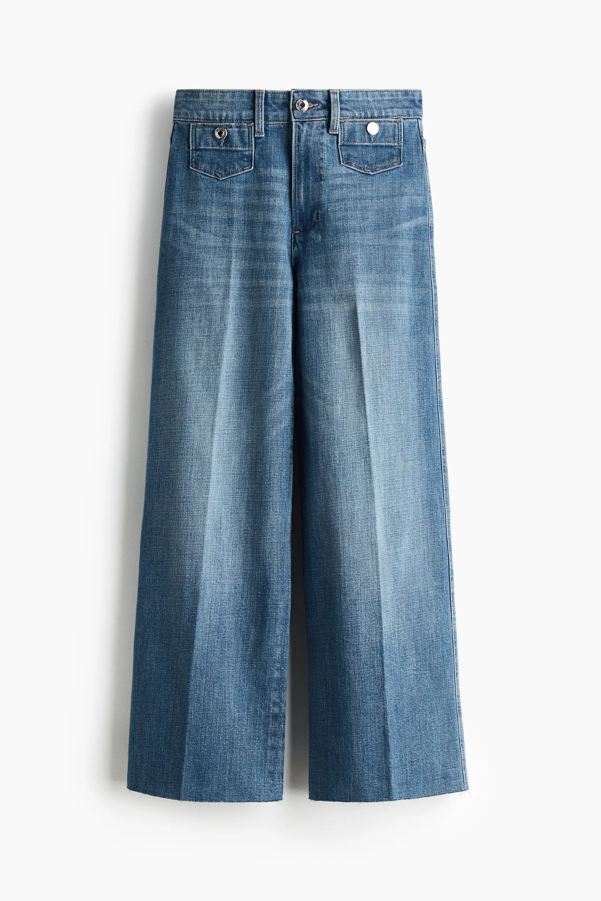 Wide High Waist Ankle Jeans