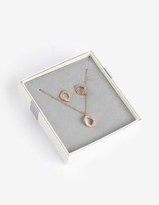 Set di collana e orecchino - oro