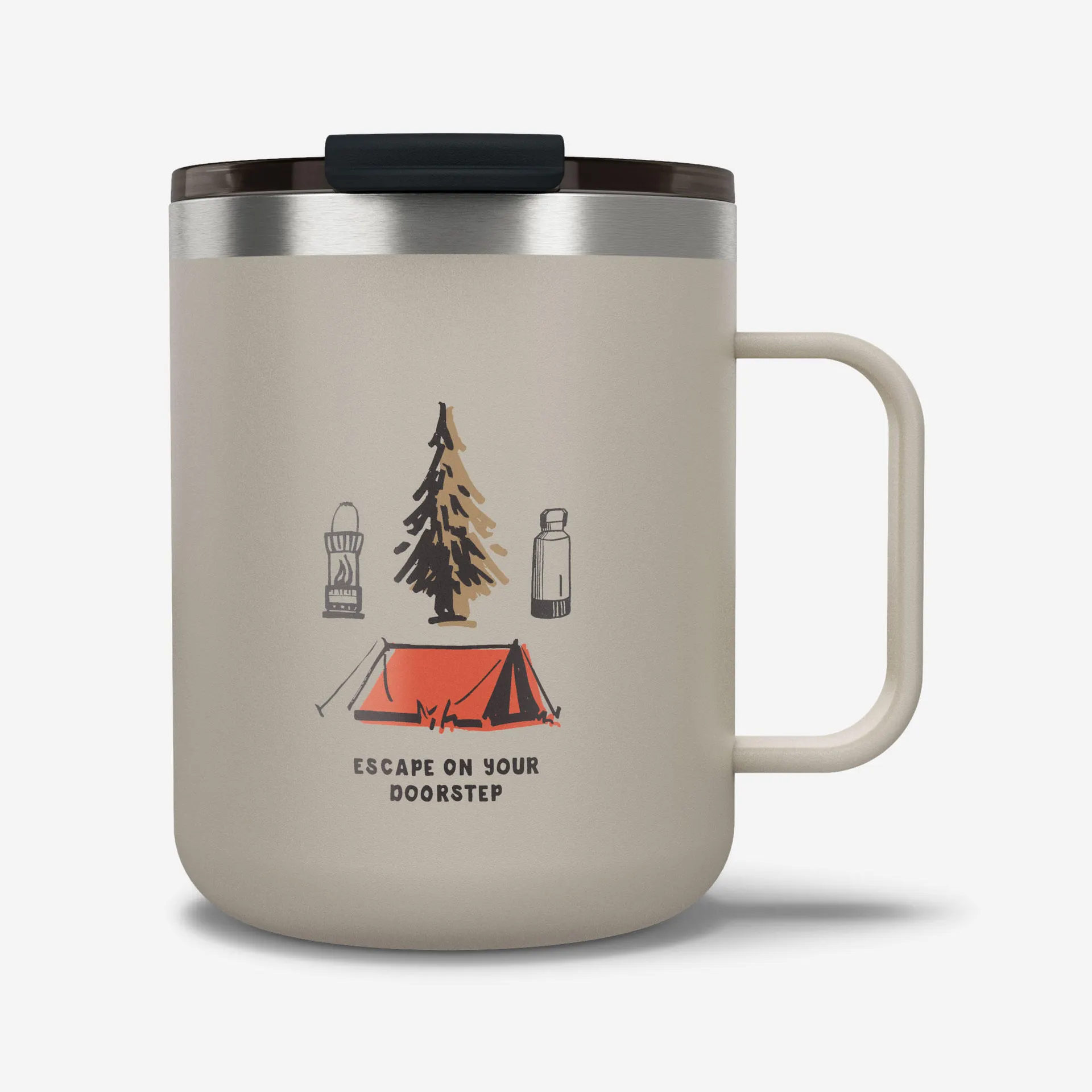 QUECHUA Turistický nerezový termohrnek 900 0,35 l