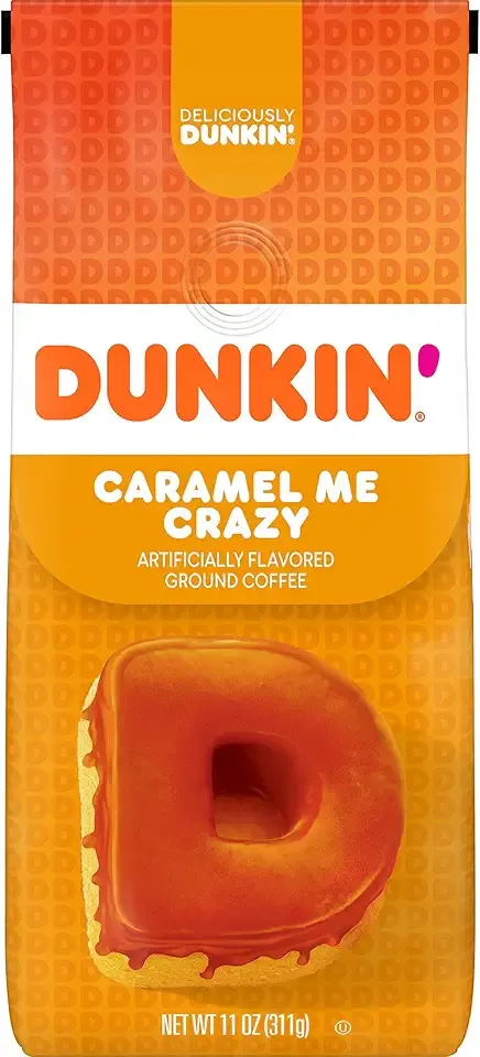 Dunkin' Caramel Me Crazy Flavored Ground Coffee, 11 Ounce (Pack of 1)