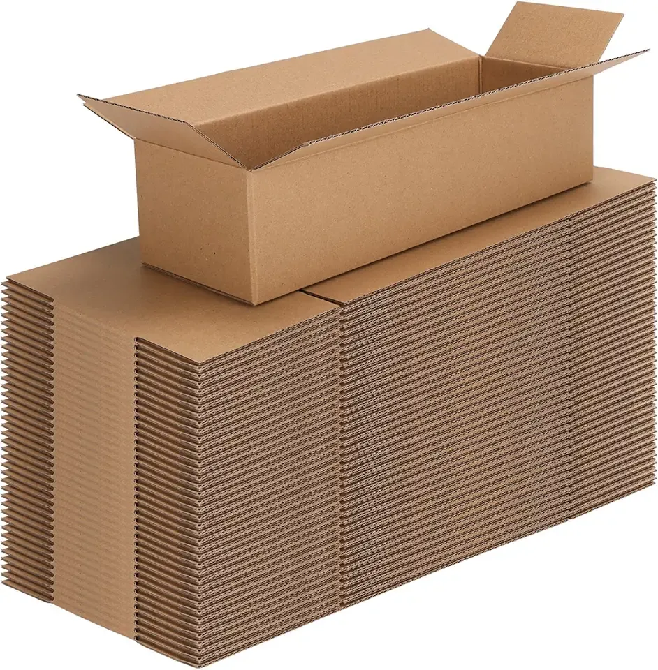 CRUGLA 40 Packs 12x4x3 Shipping Boxes for Small Business, Corrugated Cardboard Boxes Bulk for Shipping Packing Mailing