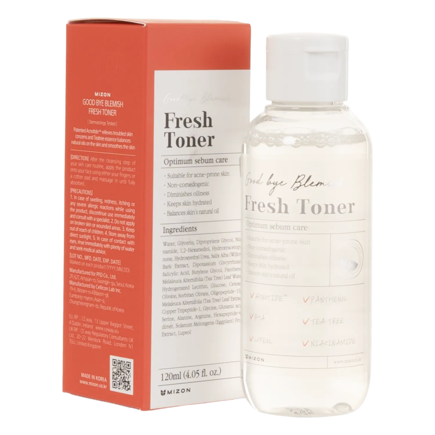 Tónico Facial Refrescante Adiós Imperfecciones MIZON 120 Ml