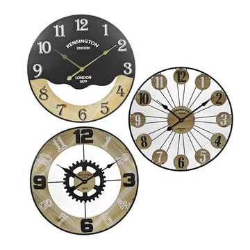 Orologio da Parete MDF e Metallo diametro 60 cm
