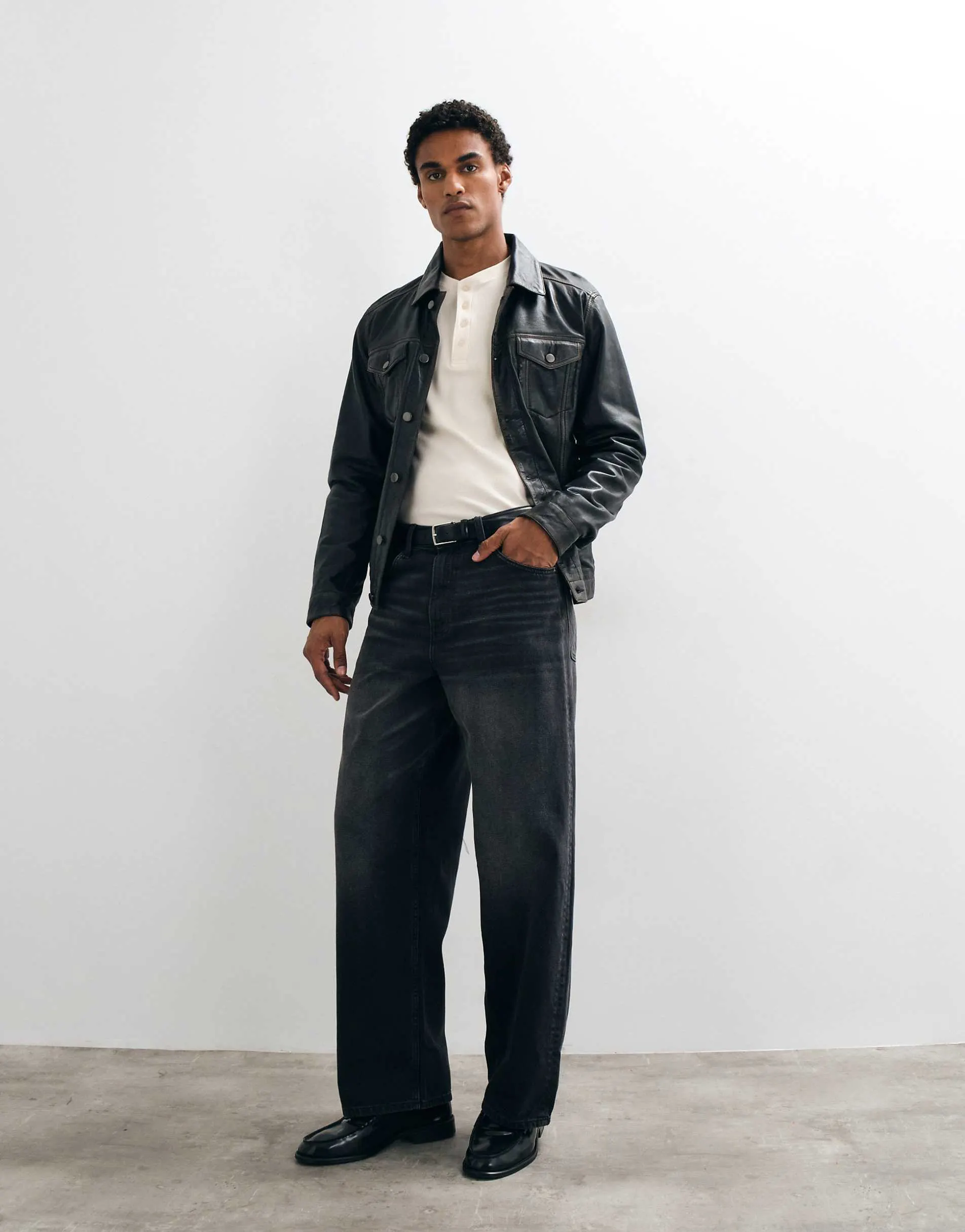 ASOS DESIGN baggy jeans in washed black