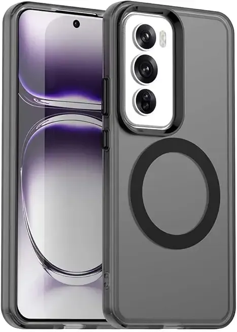 Compatible with Oppo Reno 12 Pro 5G Case Cover,Supports Wireless Charging,Shockproof Magnetic Phone Case,Compatible with Oppo Reno 12 Pro 5G Case Black