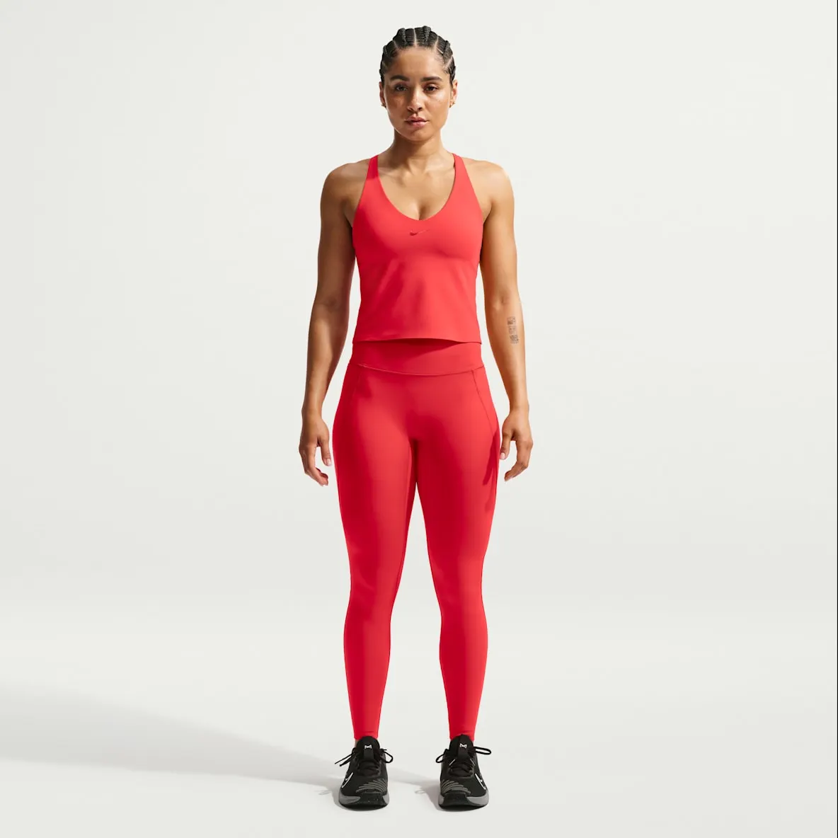 Leggings i full lengde med høyt liv uten søm foran til dame